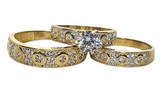 Trio de Matrimonio 10k Cz