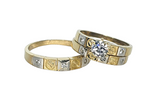Trio de Matrimonio Diseño tornillo 10k