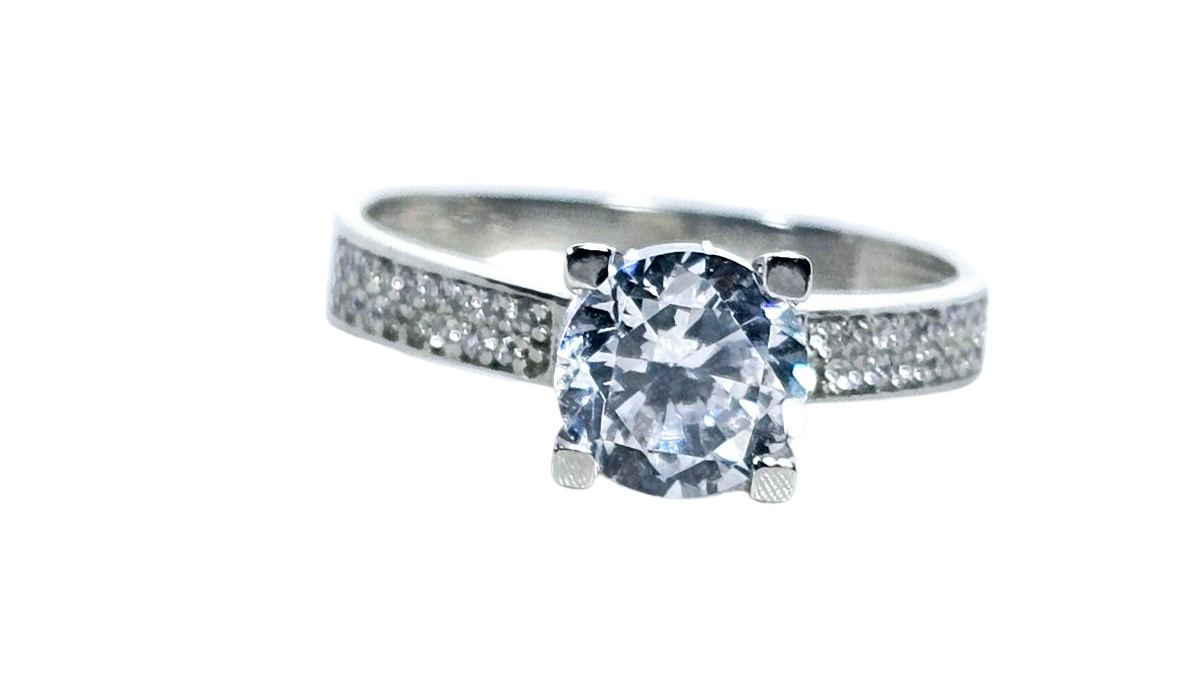 Sortija De compromiso Oro Blanco 10k