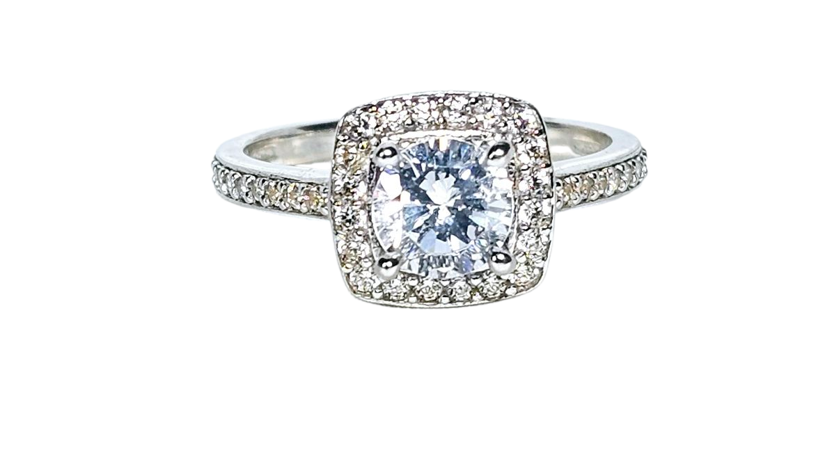 Sortija de Compromiso Oro Blanco 14k