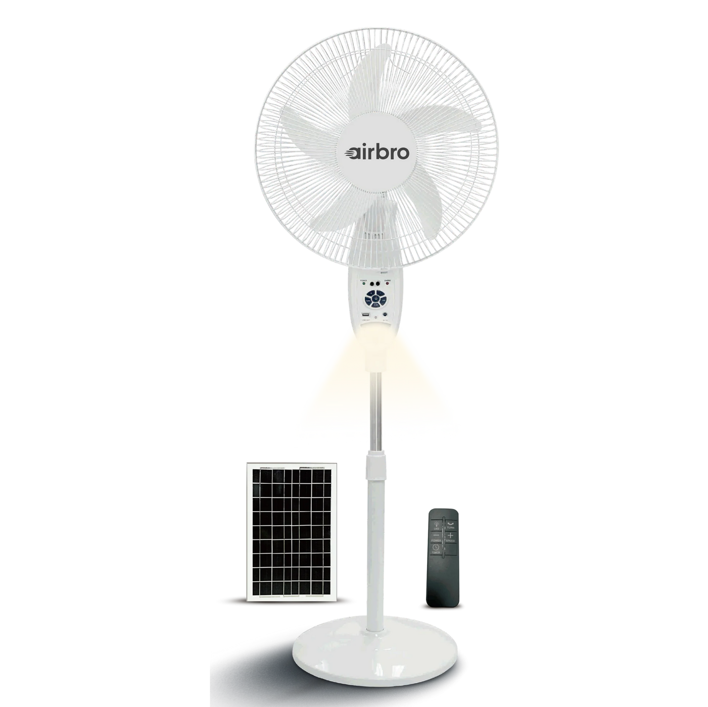 abanico solar 18" recargable airbro