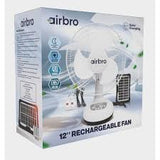 abanico 12" airbro fsa-12 solar y recargable