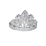 Sortija de Corona Oro Blanco 10k