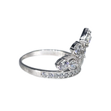 Sortija de Corona Oro Blanco 10k