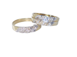 Trio de matrimonio 2 tonos 10k Cz