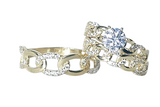 Trio de Matrimonio 14k Cz