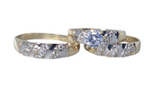 Trio de Matrimonio 2 tonos 10k Cz