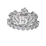 Sortija de Corona 15 Oro Blanco