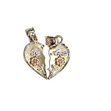 Charm corazón doble 10k