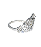 Sortija De Corona con 15 Oro Blanco 10k