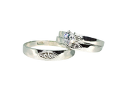Trio de Matrimonio Oro Blanco 10k