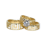 Trio de matrimonio  estilo versage 14k
