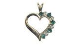 Charm de Corazón diamantes esmeraldas 10k