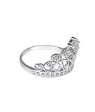 Sortija De Corona Oro Blanco 10k