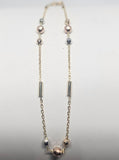 Tobillera tricolor de bolitas 14k