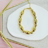 Pulsera S/Steel Dorada de bolas