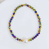 pulsera elastica piedras y perla