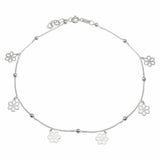 Tobillera de flores plata 925