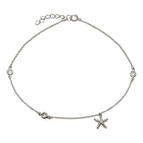 Tobillera estrella de mar plata 925