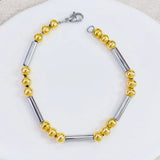 Pulsera 2tonos bola y tubo S/Steel