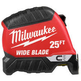 Cinta métrica magnética Milwaukee de 25 pies de ancho y 18 pies de alcance. 48-2212-25m