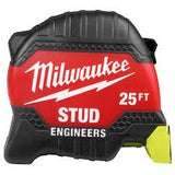 Cinta métrica para montantes Gen II de 25 pies con escala de ingeniero milwaukee 48-22-1425e